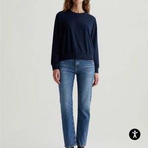 AG Adriano Goldschmied Karter Long Sleeve Pullover. Navy.